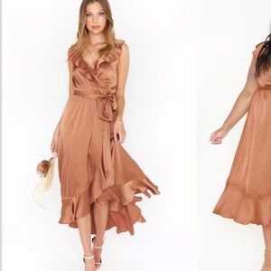 Show me your mumu samantha ruffle wrap dress L